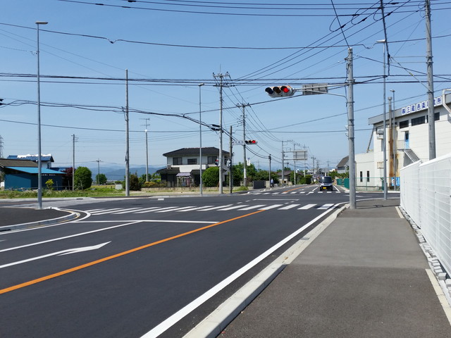 国道122号 大根村交差点、改良工事完成